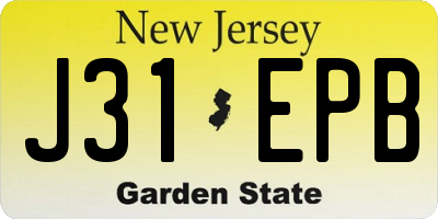 NJ license plate J31EPB
