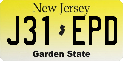 NJ license plate J31EPD