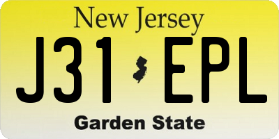 NJ license plate J31EPL