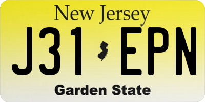 NJ license plate J31EPN