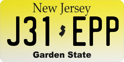NJ license plate J31EPP