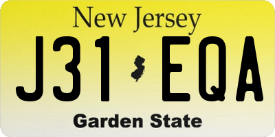 NJ license plate J31EQA