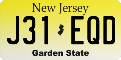 NJ license plate J31EQD