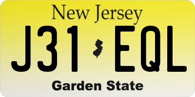 NJ license plate J31EQL