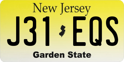 NJ license plate J31EQS