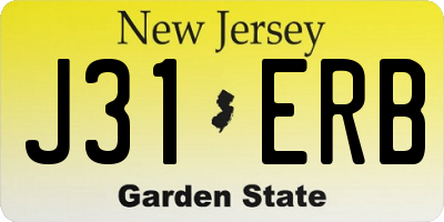 NJ license plate J31ERB