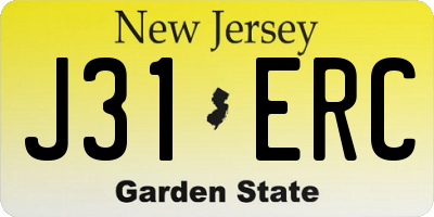 NJ license plate J31ERC