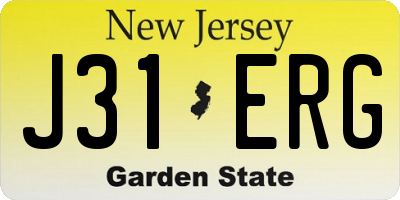 NJ license plate J31ERG