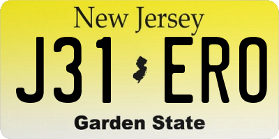 NJ license plate J31ERO