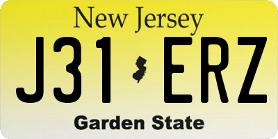 NJ license plate J31ERZ