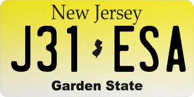 NJ license plate J31ESA