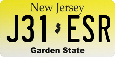 NJ license plate J31ESR