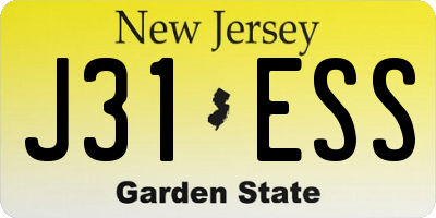 NJ license plate J31ESS