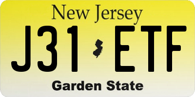 NJ license plate J31ETF