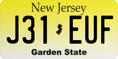 NJ license plate J31EUF
