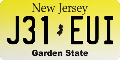 NJ license plate J31EUI