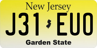 NJ license plate J31EUO