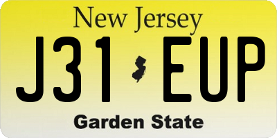NJ license plate J31EUP