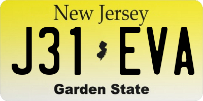 NJ license plate J31EVA