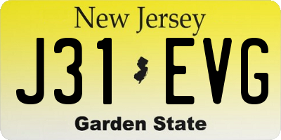 NJ license plate J31EVG