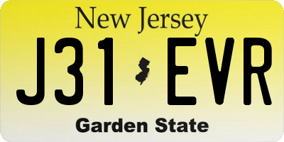 NJ license plate J31EVR