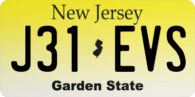 NJ license plate J31EVS