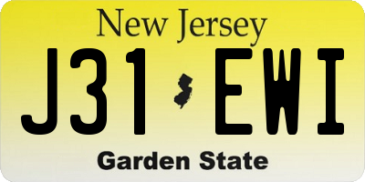 NJ license plate J31EWI