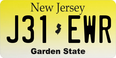 NJ license plate J31EWR