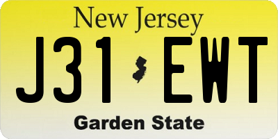 NJ license plate J31EWT