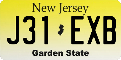 NJ license plate J31EXB