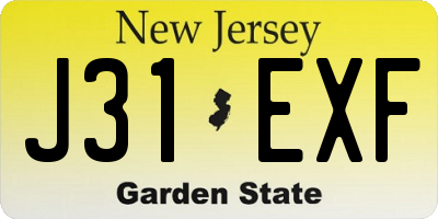 NJ license plate J31EXF
