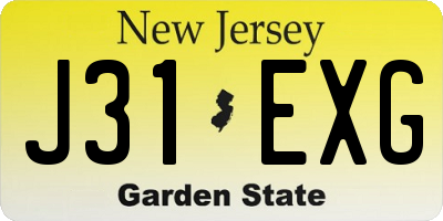 NJ license plate J31EXG