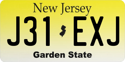 NJ license plate J31EXJ