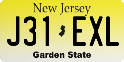 NJ license plate J31EXL