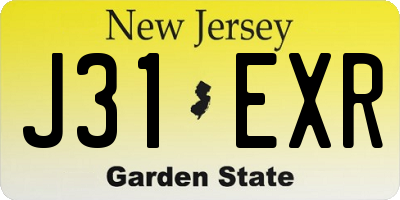 NJ license plate J31EXR