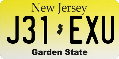 NJ license plate J31EXU