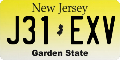 NJ license plate J31EXV