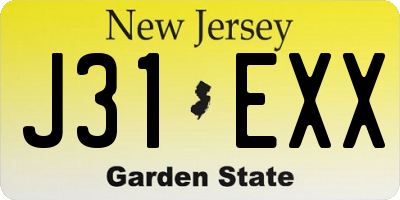 NJ license plate J31EXX