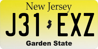 NJ license plate J31EXZ