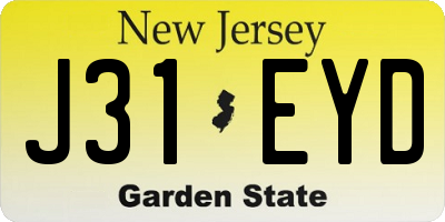 NJ license plate J31EYD