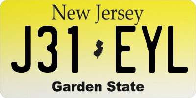 NJ license plate J31EYL