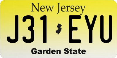 NJ license plate J31EYU