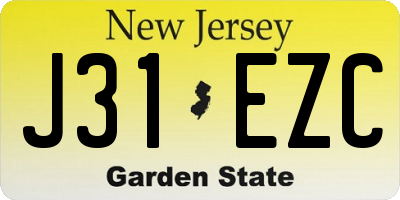 NJ license plate J31EZC