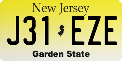 NJ license plate J31EZE