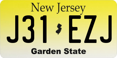 NJ license plate J31EZJ