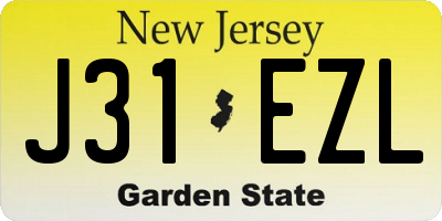 NJ license plate J31EZL