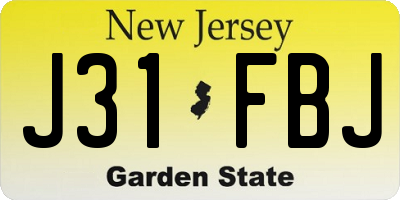 NJ license plate J31FBJ