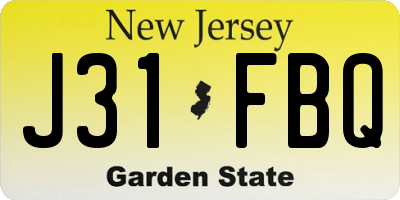 NJ license plate J31FBQ