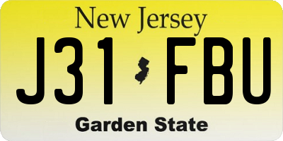 NJ license plate J31FBU
