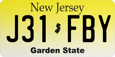 NJ license plate J31FBY